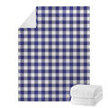 Navy And White Buffalo Check Print Blanket