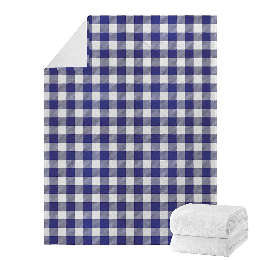 Navy And White Buffalo Check Print Blanket