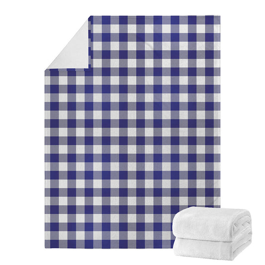 Navy And White Buffalo Check Print Blanket