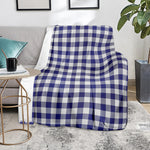 Navy And White Buffalo Check Print Blanket