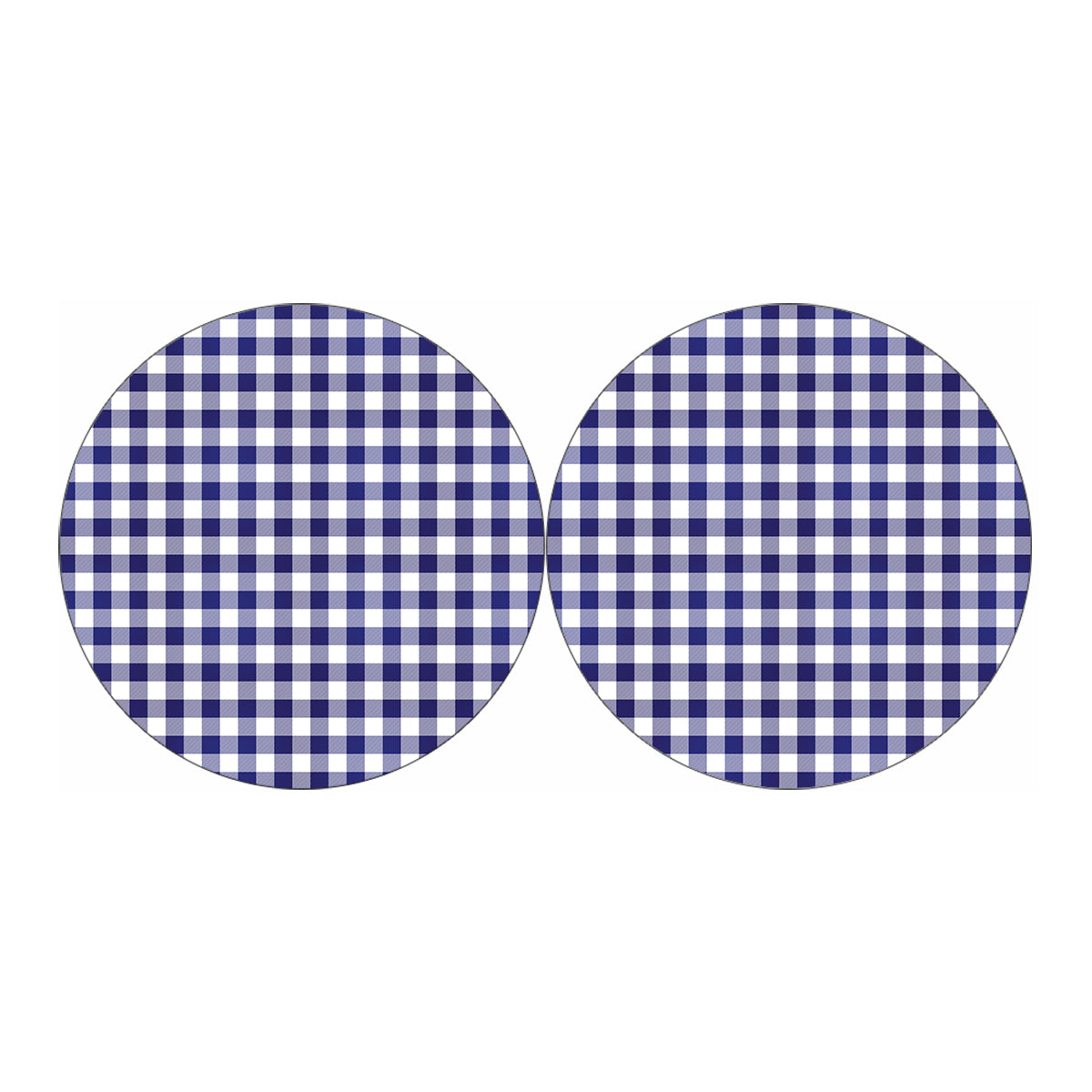 Navy And White Buffalo Check Print Car Coasters