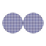 Navy And White Buffalo Check Print Car Coasters