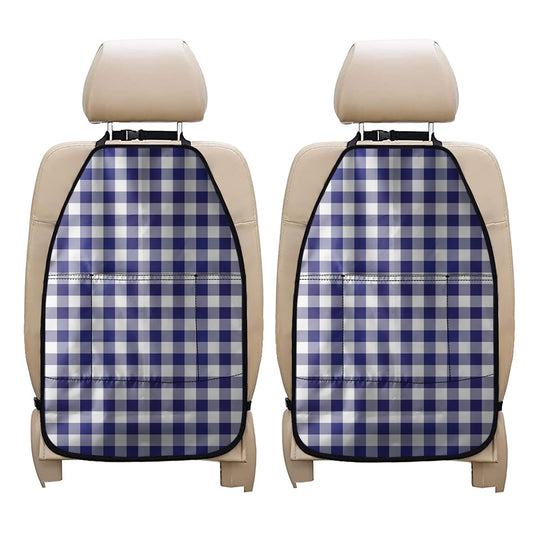 Navy And White Buffalo Check Print Car Seat Organizers