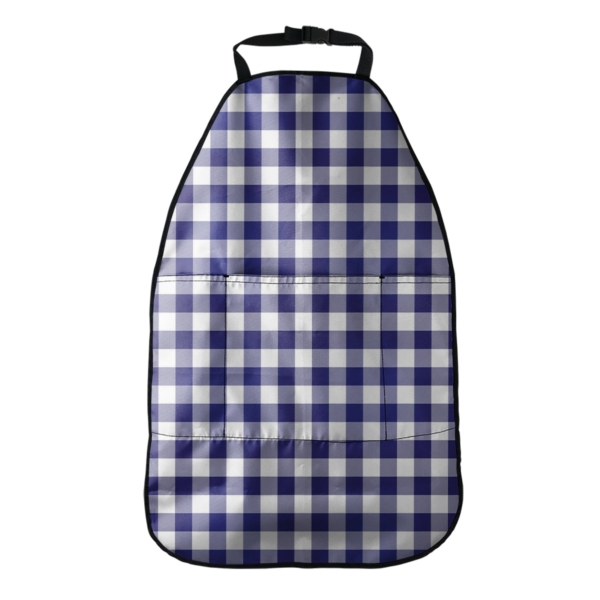 Navy And White Buffalo Check Print Car Seat Organizers