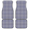Navy And White Buffalo Check Print Front and Back Car Floor Mats