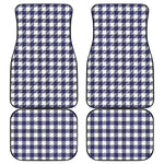 Navy And White Buffalo Check Print Front and Back Car Floor Mats