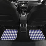 Navy And White Buffalo Check Print Front and Back Car Floor Mats