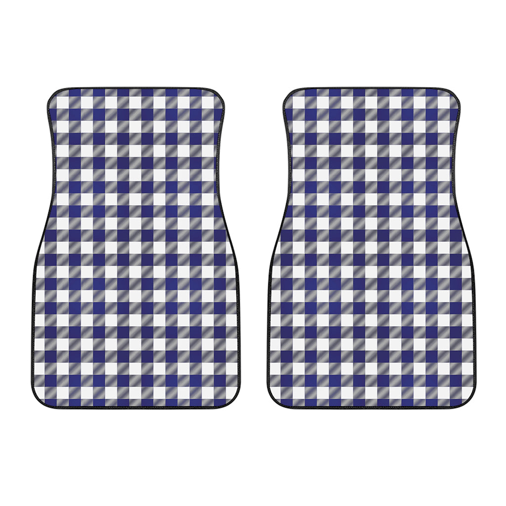 Navy And White Buffalo Check Print Front Car Floor Mats