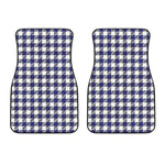 Navy And White Buffalo Check Print Front Car Floor Mats