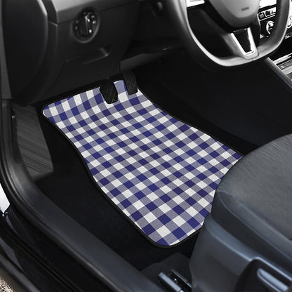 Navy And White Buffalo Check Print Front Car Floor Mats