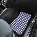 Navy And White Buffalo Check Print Front Car Floor Mats