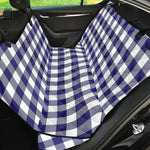 Navy And White Buffalo Check Print Pet Car Back Seat Cover