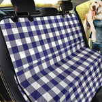 Navy And White Buffalo Check Print Pet Car Back Seat Cover