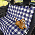 Navy And White Buffalo Check Print Pet Car Back Seat Cover