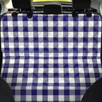Navy And White Buffalo Check Print Pet Car Back Seat Cover
