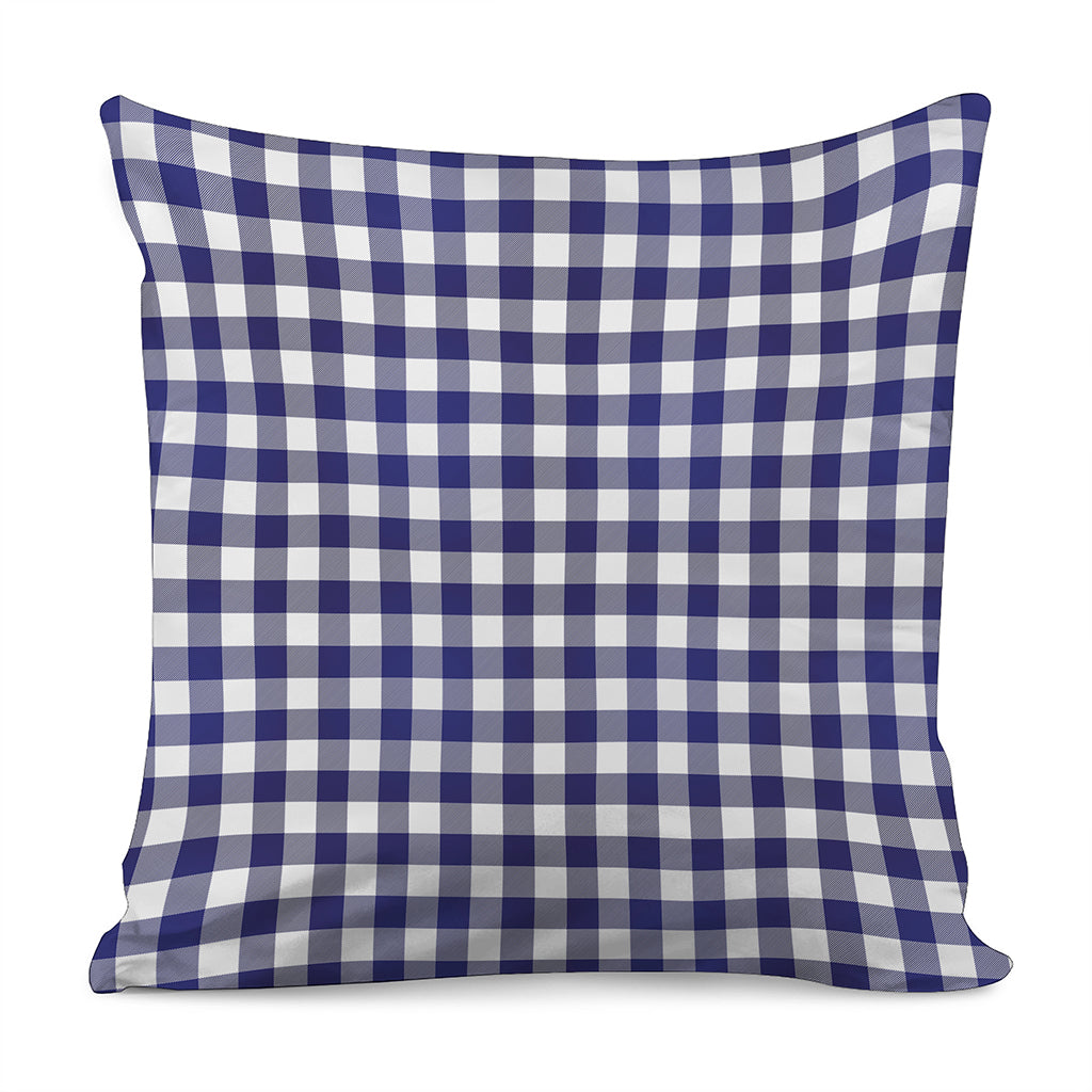 Navy And White Buffalo Check Print Pillow Cover