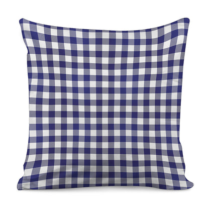 Navy And White Buffalo Check Print Pillow Cover