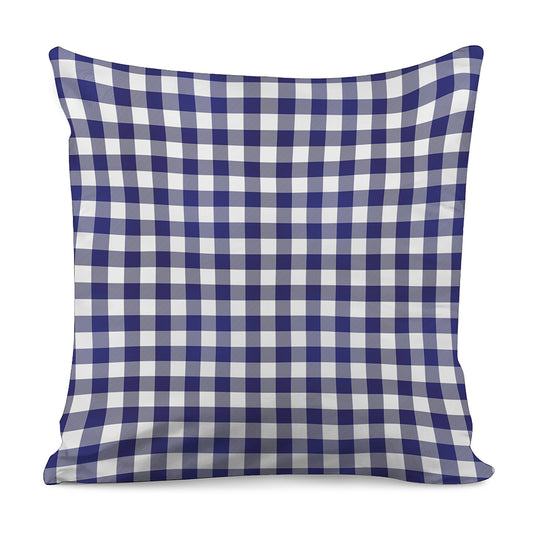 Navy And White Buffalo Check Print Pillow Cover