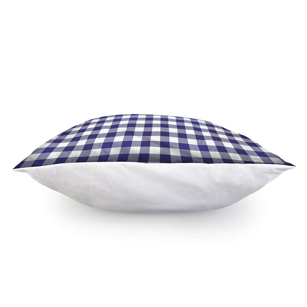 Navy And White Buffalo Check Print Pillow Cover