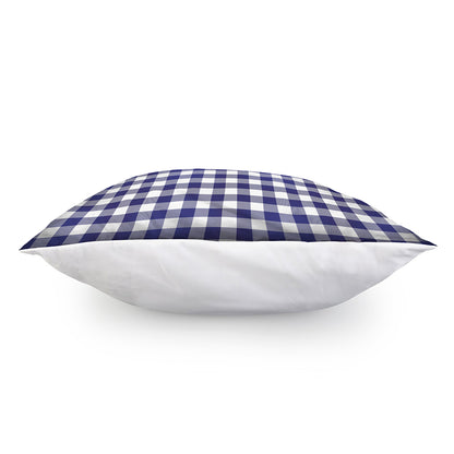Navy And White Buffalo Check Print Pillow Cover