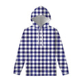 Navy And White Buffalo Check Print Pullover Hoodie