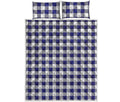 Navy And White Buffalo Check Print Quilt Bed Set