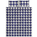 Navy And White Buffalo Check Print Quilt Bed Set