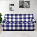 Navy And White Buffalo Check Print Sofa Cover