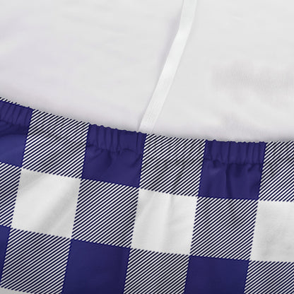 Navy And White Buffalo Check Print Sofa Cover