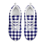 Navy And White Buffalo Check Print White Sneakers