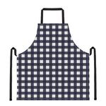 Navy And White Check Pattern Print Apron