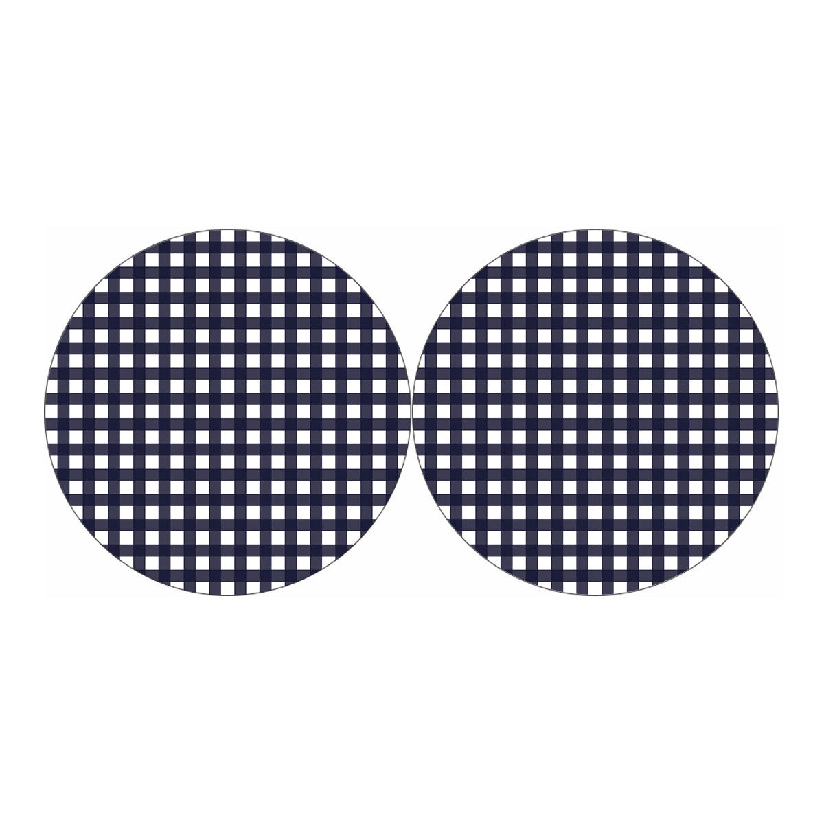 Navy And White Check Pattern Print Car Coasters