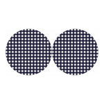 Navy And White Check Pattern Print Car Coasters