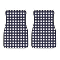 Navy And White Check Pattern Print Front Car Floor Mats