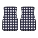 Navy And White Check Pattern Print Front Car Floor Mats