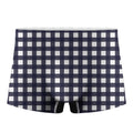 Navy And White Check Pattern Print Men's Boxer Briefs