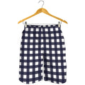 Navy And White Check Pattern Print Men's Shorts