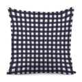 Navy And White Check Pattern Print Pillow Cover