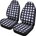 Navy And White Check Pattern Print Universal Fit Car Seat Covers