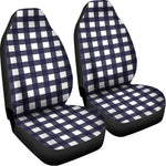 Navy And White Check Pattern Print Universal Fit Car Seat Covers