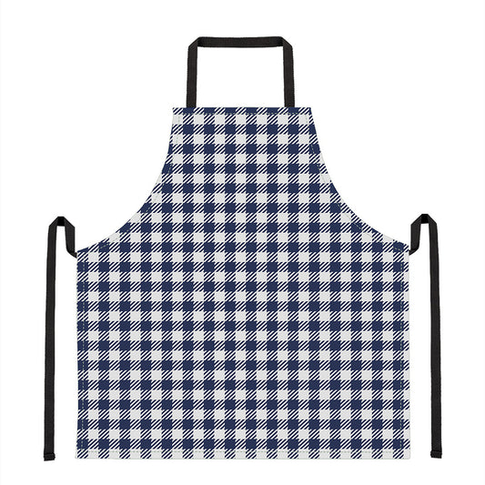 Navy And White Gingham Pattern Print Apron