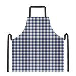 Navy And White Gingham Pattern Print Apron