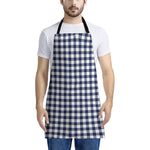 Navy And White Gingham Pattern Print Apron