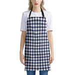 Navy And White Gingham Pattern Print Apron