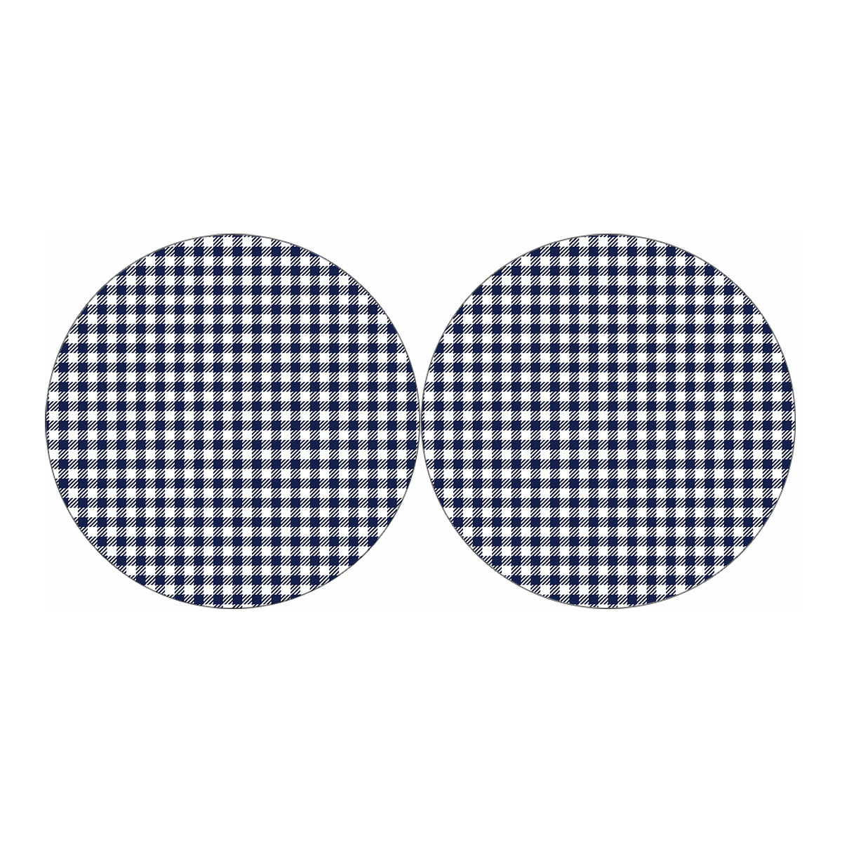 Navy And White Gingham Pattern Print Car Coasters
