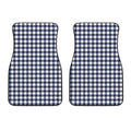 Navy And White Gingham Pattern Print Front Car Floor Mats