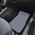 Navy And White Gingham Pattern Print Front Car Floor Mats