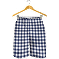 Navy And White Gingham Pattern Print Men's Shorts