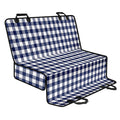 Navy And White Gingham Pattern Print Pet Car Back Seat Cover