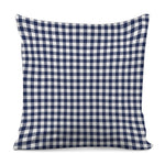 Navy And White Gingham Pattern Print Pillow Cover